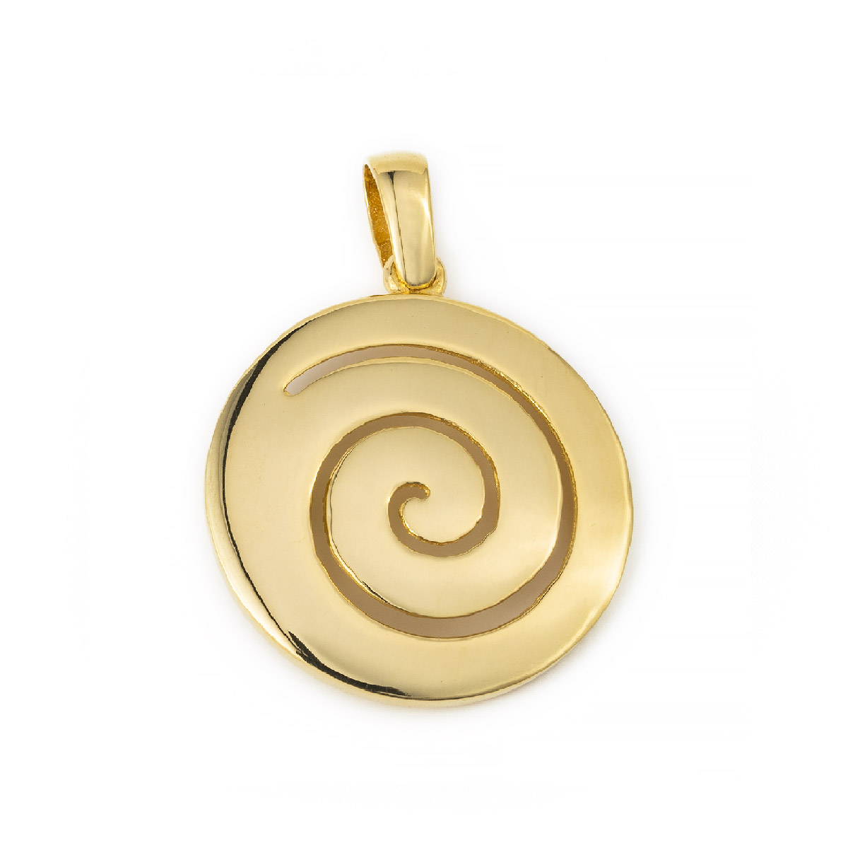 Spiral Pendant Necklace Circle of Life Greek Jewelry Solid gold 14k Golden Spiral Necklace