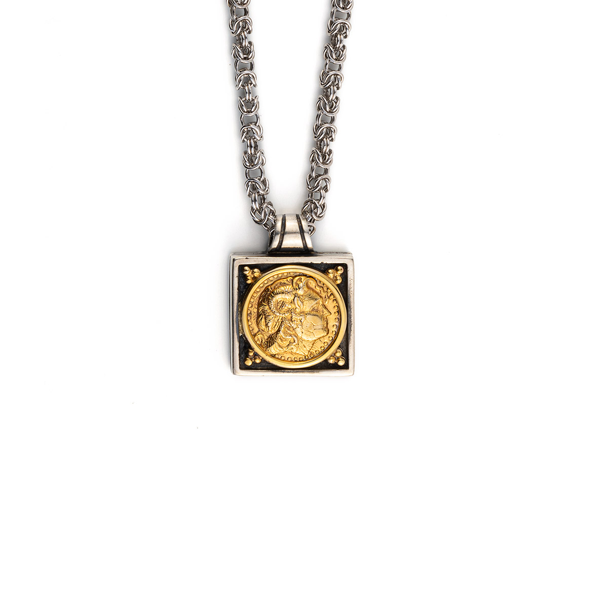 Alexander the Great Pendant - 14K Gold and Sterling Silver ...