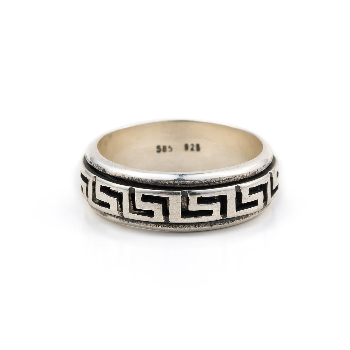 Details about   Sterling Silver 925 Ancient Greek Key Meander Gold Plated Unisex Jewelry Ring
