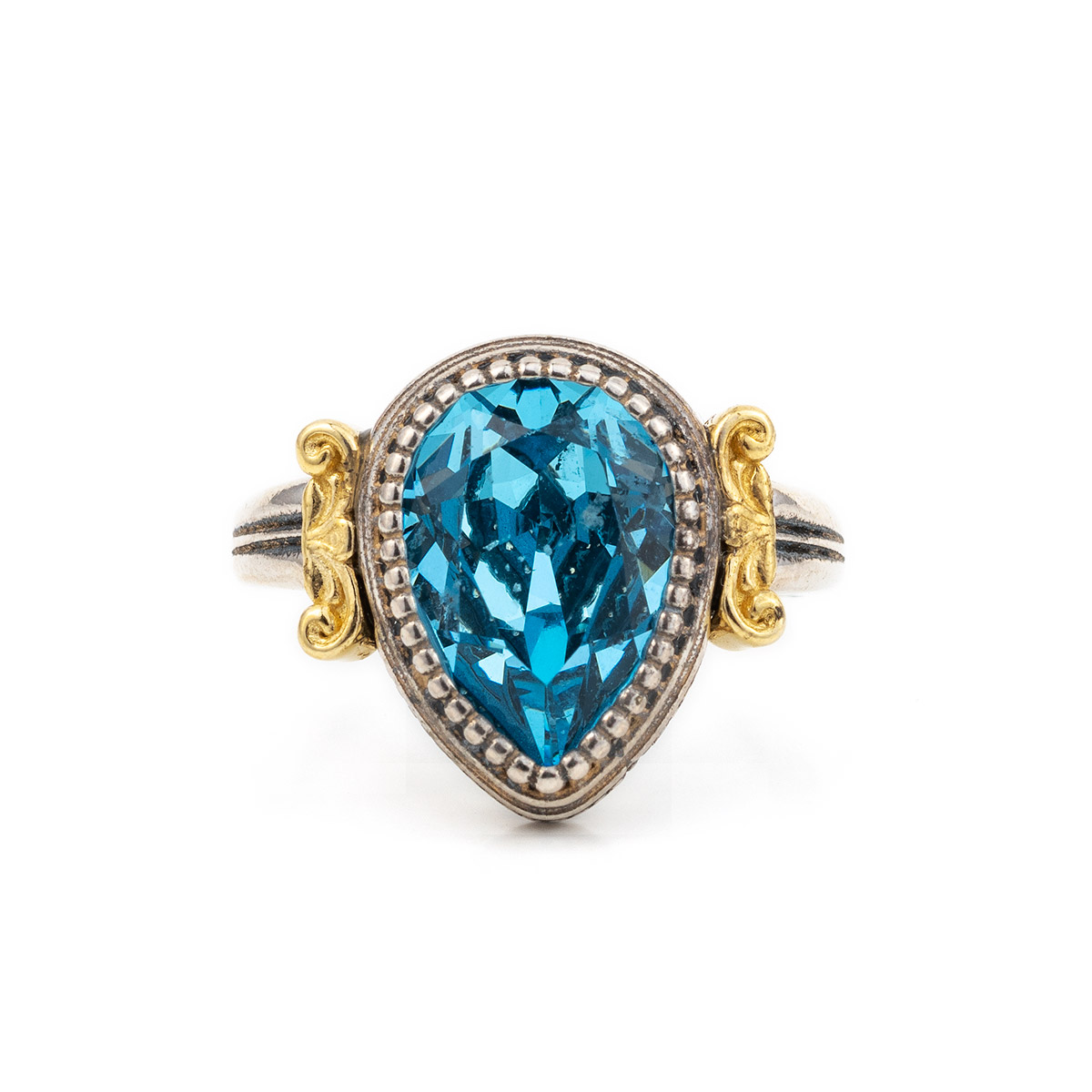 Byzantine Ring Laskaridis with Doublet Mother Of Pearl Gemstone and Natural Pearl Sterling Silver 925 Gold Plated