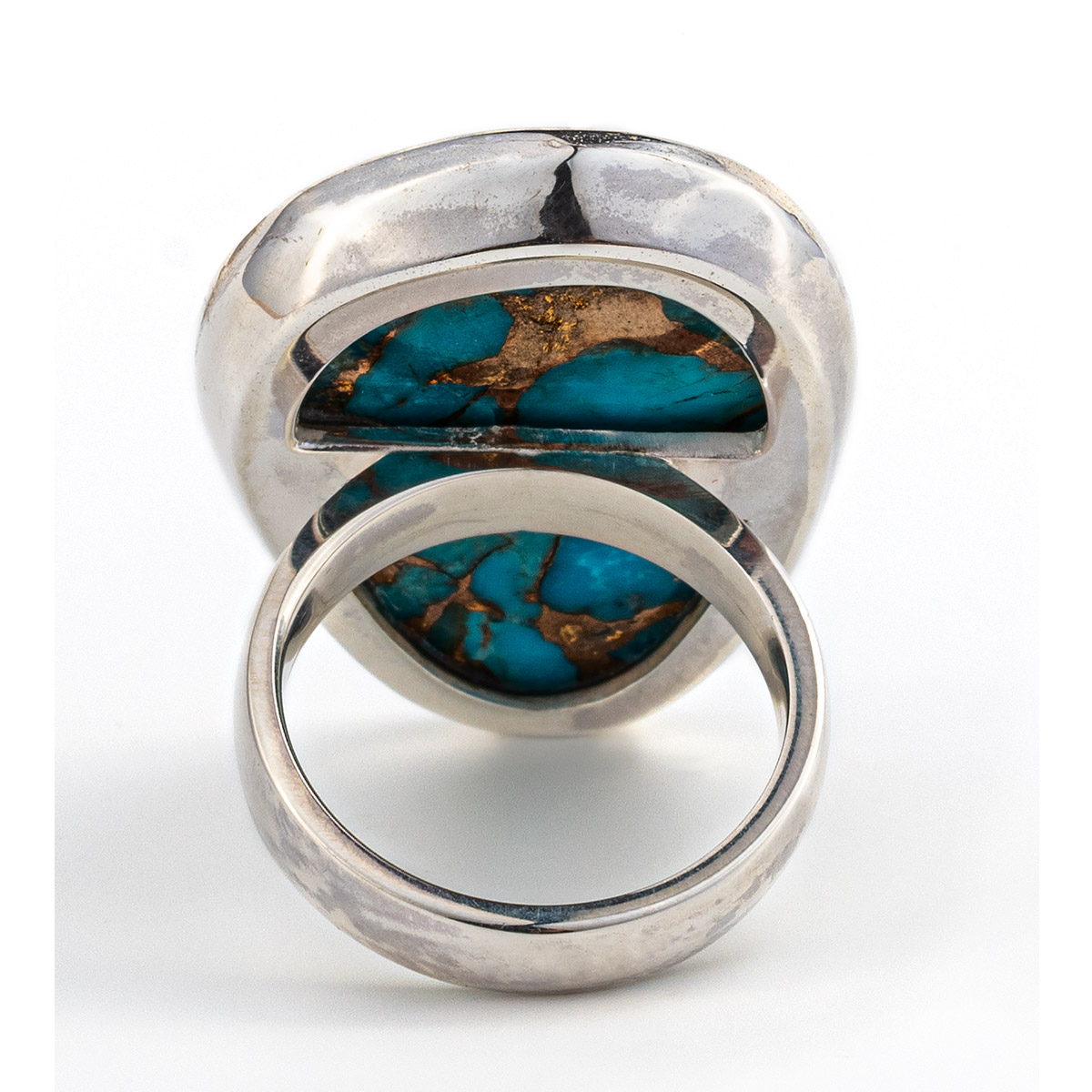 Natural Copper Turquoise Handmade Unique 925 Sterling Silver Ring 7.75 B1357 Natural Copper Turquoise Handmade Unique 925 Sterling Silver Ring 7.75 B1357