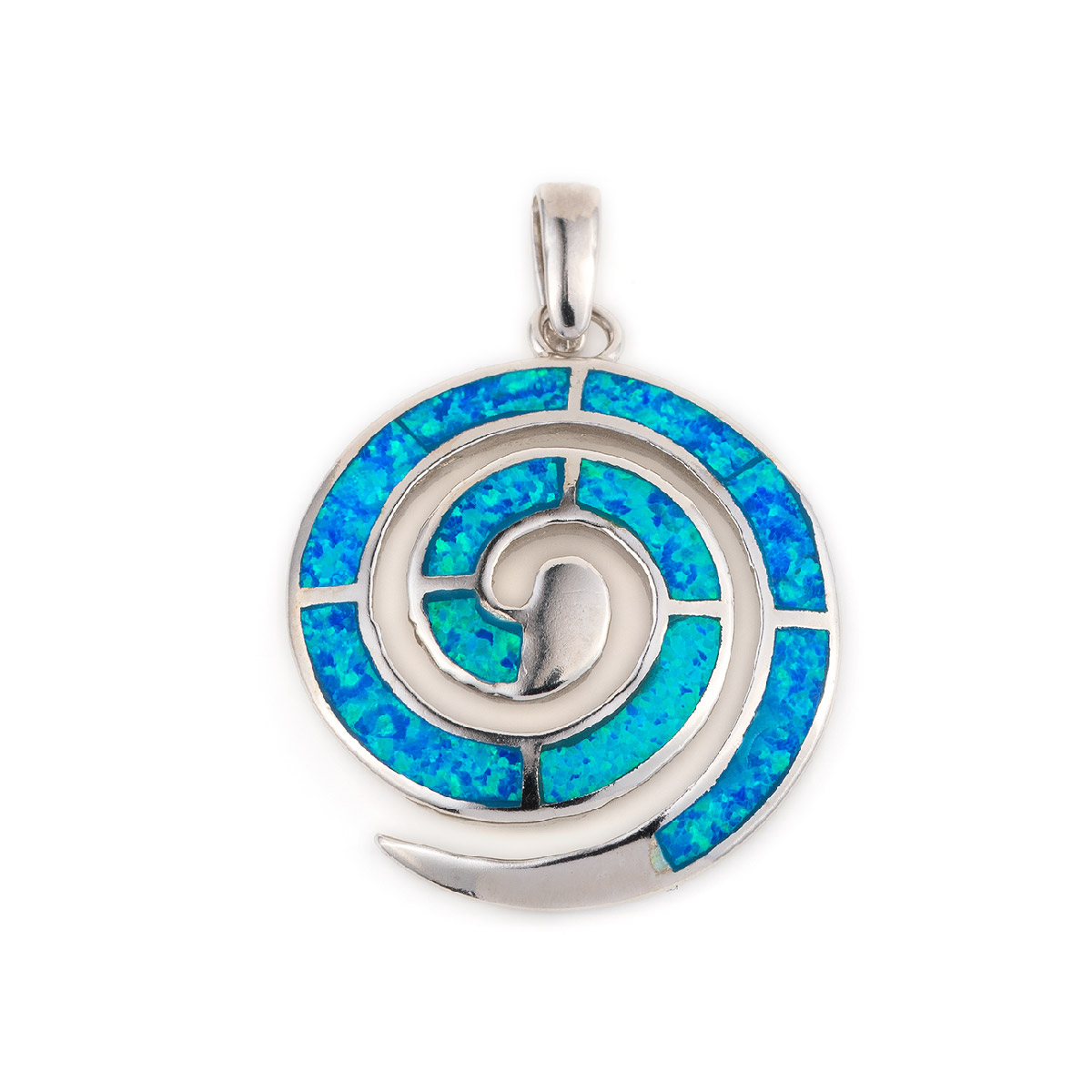 Details about   AMAZING STERLING SILVER BLUE OPAL WAVE IN CIRCLE PENDANT